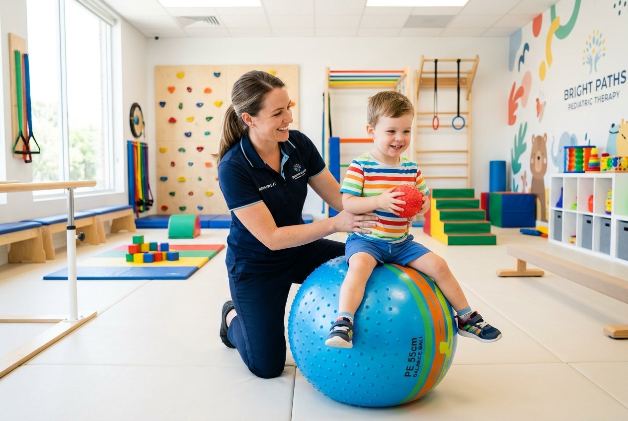 Pediatric physiotherapy session at Sampark E-Polyclinic